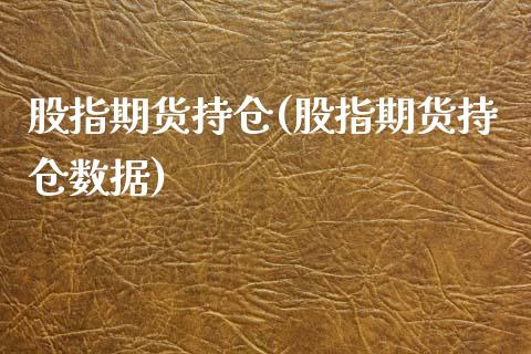 股指期货持仓(股指期货持仓数据)_https://www.shunyec.com_股票基金_第1张