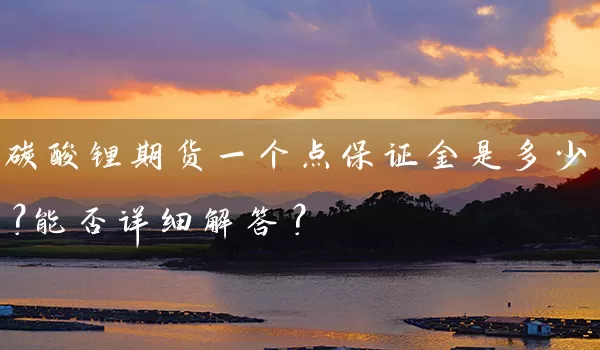 碳酸锂期货一个点保证金是多少？能否详细解答？_https://www.shunyec.com_期货平台_第1张