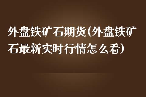 外盘铁矿石期货(外盘铁矿石最新实时行情怎么看)_https://www.shunyec.com_期货资讯_第1张