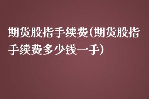 期货股指手续费(期货股指手续费多少钱一手)_https://www.shunyec.com_期货平台_第1张