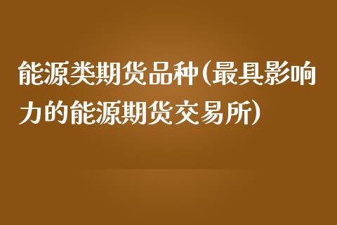 能源类期货品种(最具影响力的能源期货交易所)_https://www.shunyec.com_股票基金_第1张