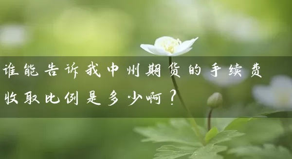 谁能告诉我中州期货的手续费收取比例是多少啊？_https://www.shunyec.com_期货资讯_第1张