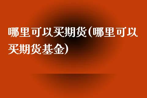 哪里可以买期货(哪里可以买期货基金)_https://www.shunyec.com_期货走势_第1张