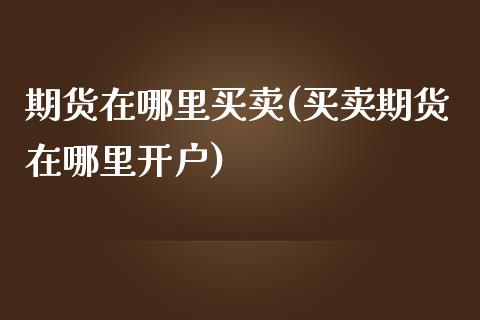 期货在哪里买卖(买卖期货在哪里开户)_https://www.shunyec.com_期货平台_第1张