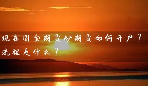 现在国金期货炒期货如何开户？流程是什么？_https://www.shunyec.com_期货平台_第1张