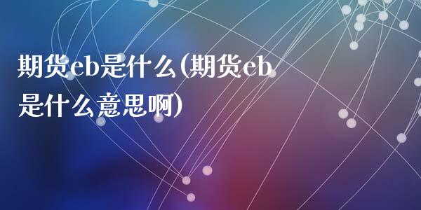 期货eb是什么(期货eb是什么意思啊)_https://www.shunyec.com_股票基金_第1张