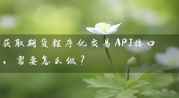 获取期货程序化交易API接口，需要怎么做？_https://www.shunyec.com_股票基金_第1张