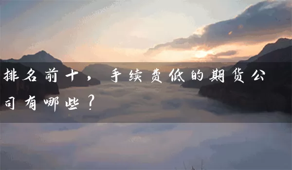 排名前十，手续费低的期货公司有哪些？_https://www.shunyec.com_期货百科_第1张