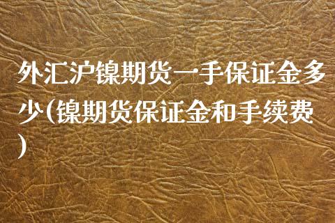 外汇沪镍期货一手保证金多少(镍期货保证金和手续费)_https://www.shunyec.com_期货资讯_第1张