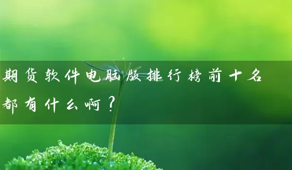 期货软件电脑版排行榜前十名都有什么啊？_https://www.shunyec.com_期货走势_第1张