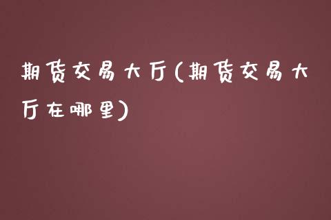 期货交易大厅(期货交易大厅在哪里)_https://www.shunyec.com_股票基金_第1张