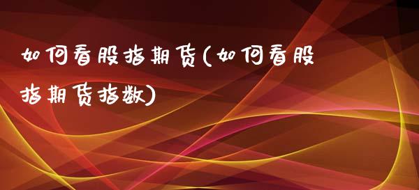 如何看股指期货(如何看股指期货指数)_https://www.shunyec.com_期货平台_第1张