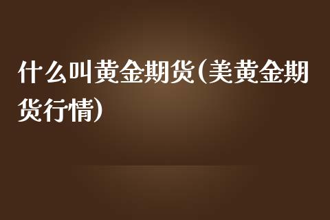 什么叫黄金期货(美黄金期货行情)_https://www.shunyec.com_期货平台_第1张