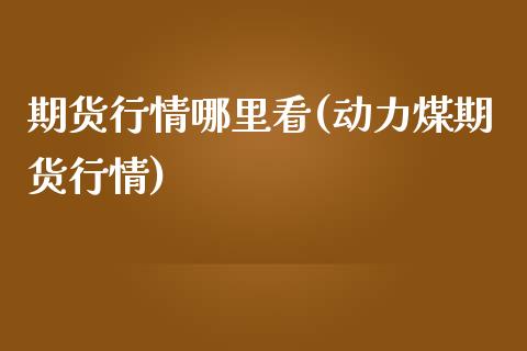 期货行情哪里看(动力煤期货行情)_https://www.shunyec.com_期货平台_第1张