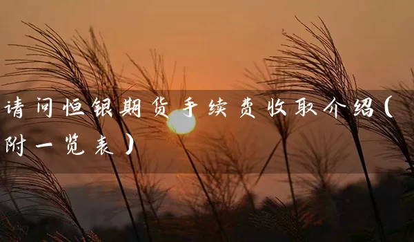 请问恒银期货手续费收取介绍（附一览表）_https://www.shunyec.com_期货走势_第1张