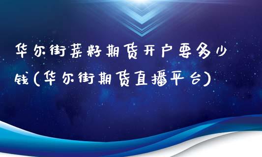 华尔街菜籽期货开户要多少钱(华尔街期货直播平台)_https://www.shunyec.com_股票基金_第1张