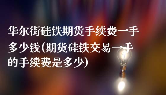 华尔街硅铁期货手续费一手多少钱(期货硅铁交易一手的手续费是多少)_https://www.shunyec.com_期货资讯_第1张