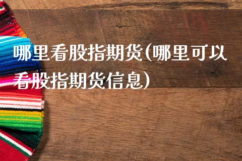 哪里看股指期货(哪里可以看股指期货信息)_https://www.shunyec.com_期货资讯_第1张